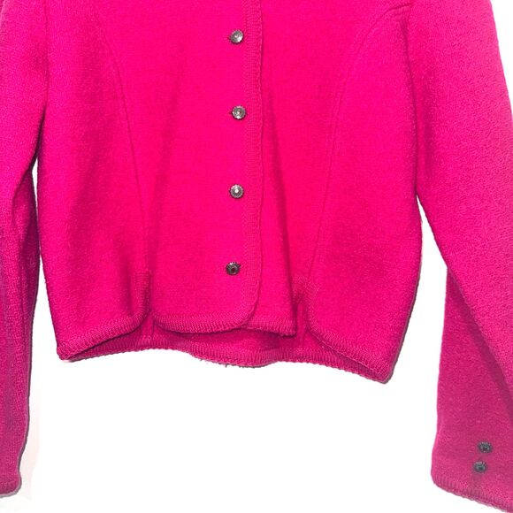 Carol Reed Boiled Wool Cropped Jacket - Magenta 10 - Picture 3 of 6